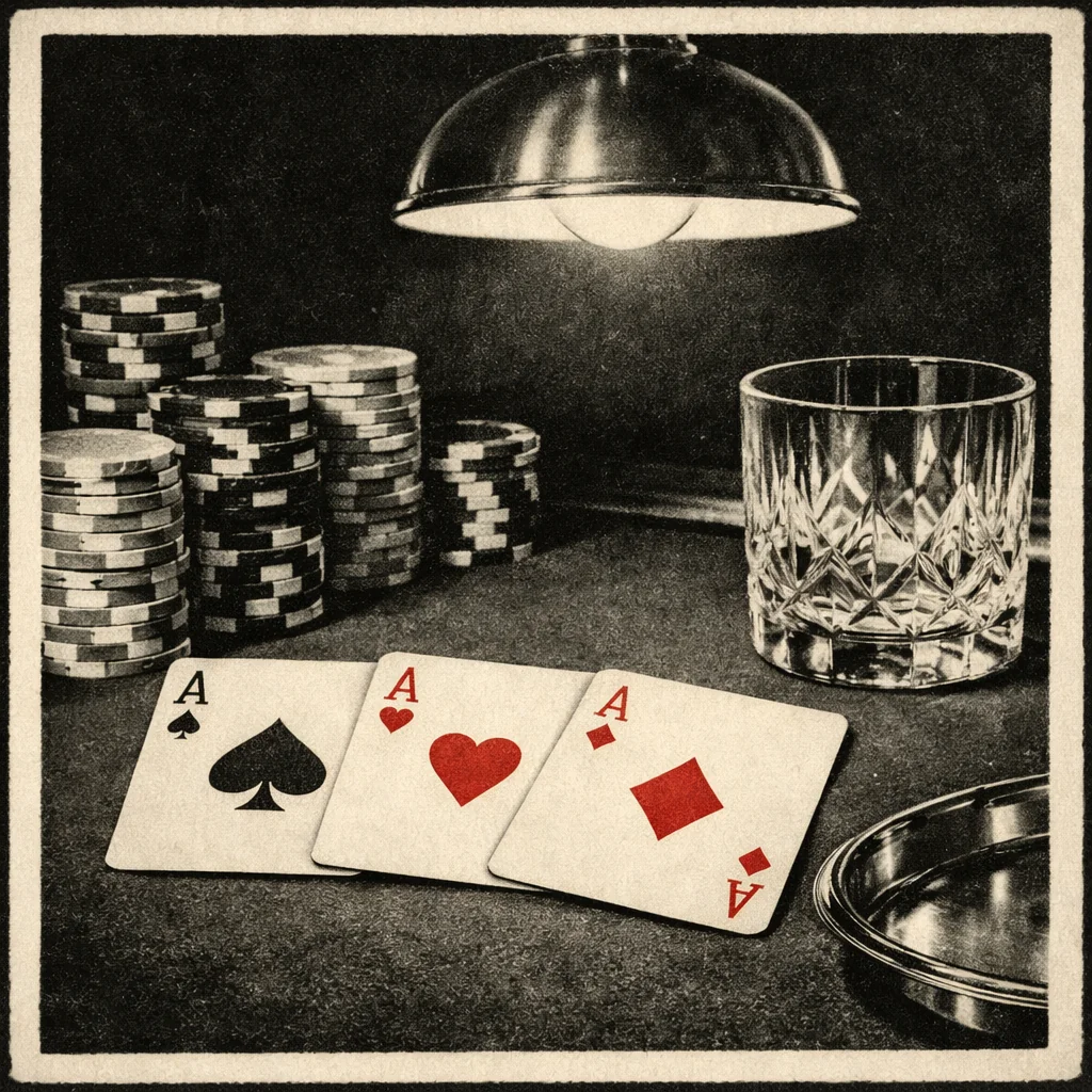 Uitgespreide speelkaarten op klassieke casino tafel